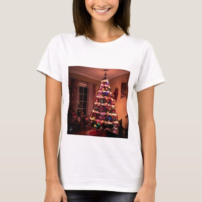 T-shirt chemises de noël pour femmes 2025 (Devant)