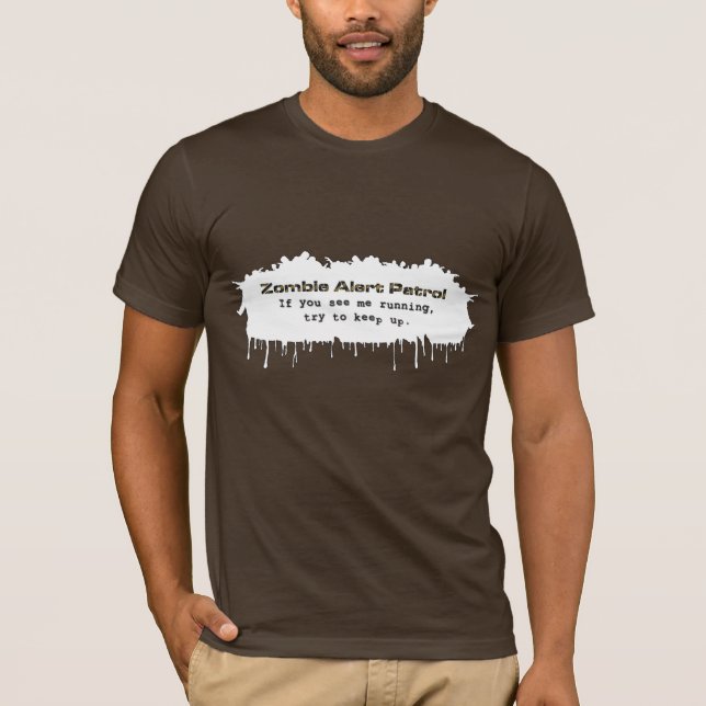 T-shirt Chemises de patrouille d'alerte de zombi de (Devant)