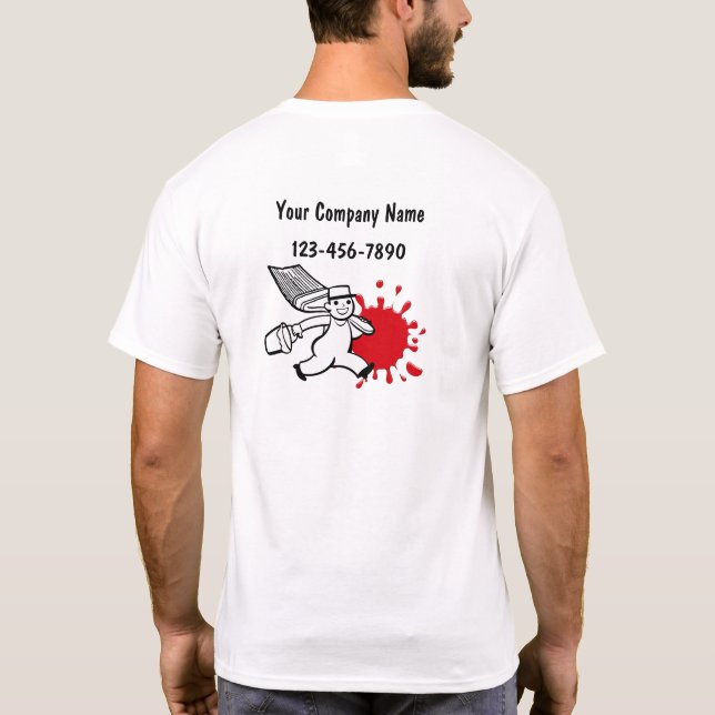 T-shirt Chemises de travail de peinture de maison moderne (Dos)