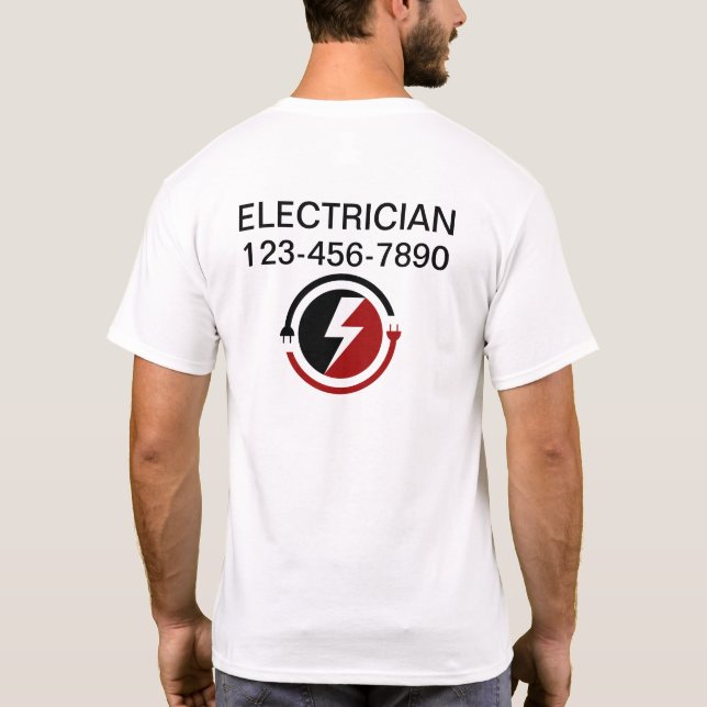 T-shirt Chemises de travail du logo d'entreprise de l'élec (Dos)