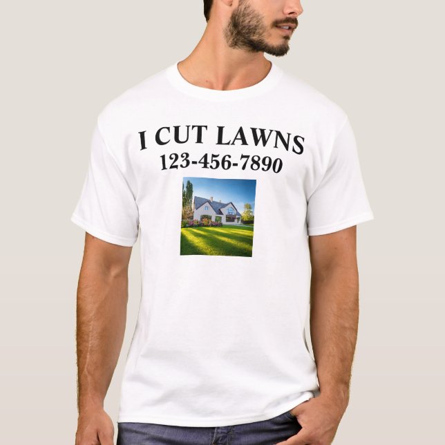 T-shirt Chemises de travail pour le service de pelouse sim (Devant)