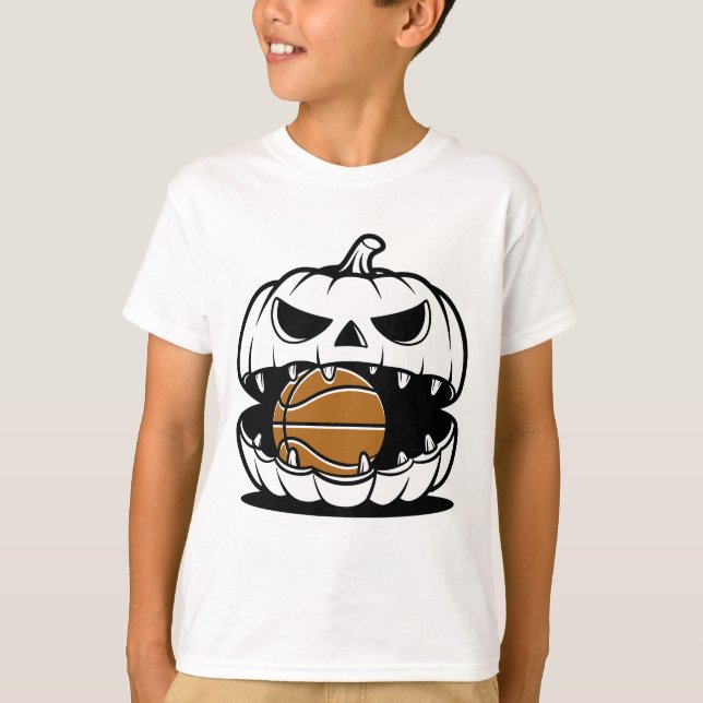 T-shirt Chemises de visage de basket-ball Citrouille effra (Devant)