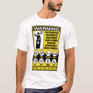 T-shirt Chemises d'étiquette de mise en garde de