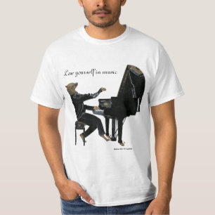 T-shirt Chemises d'Imaginaire d'art Hyena Piano Music Play