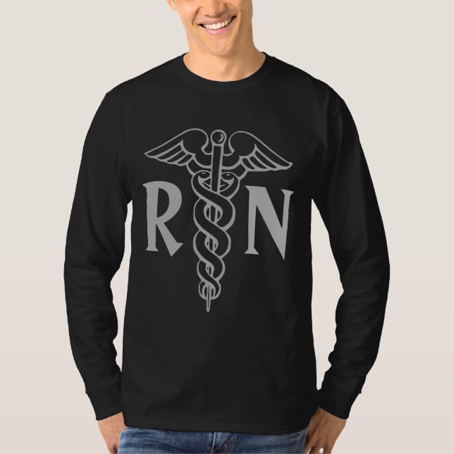 T-shirt Chemises d'infirmier autorisé | RN avec le symbole (Devant)