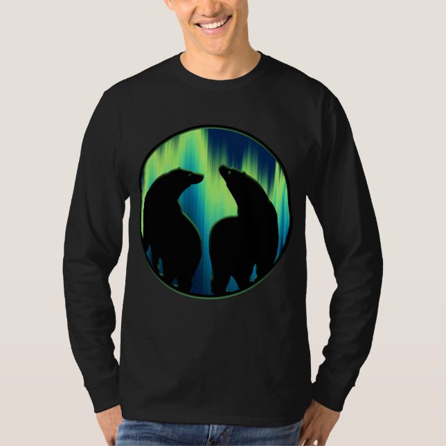 T-shirt Chemises d'ours de lumières du nord de chemise (Devant)