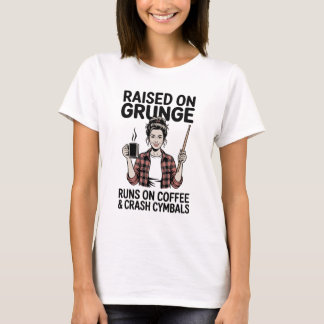 T-shirt Chemises drôles de Grunge Café & Cymbales Crash po
