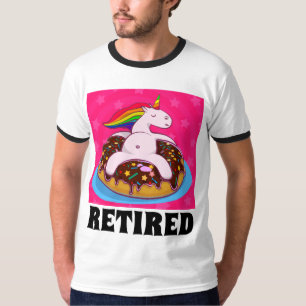 T-SHIRT CHEMISES DRÔLES DE RETRAITE, LICORNE SUR BEIGNET