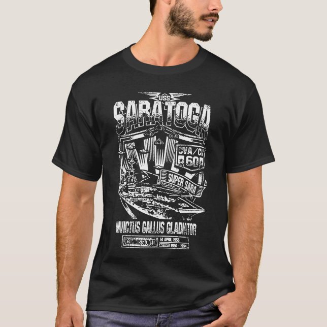 T-shirt Chemises d'USS Saratoga (Devant)