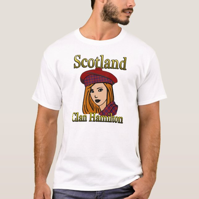 T-shirt Chemises écossaises Clan Hamilton Tartan (Devant)