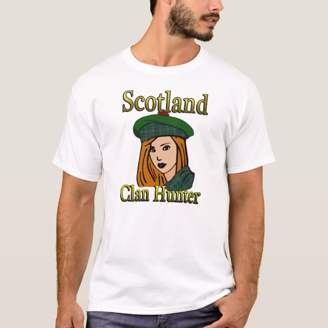 T-shirt Chemises écossaises Clan Hunter Tartan (Devant)