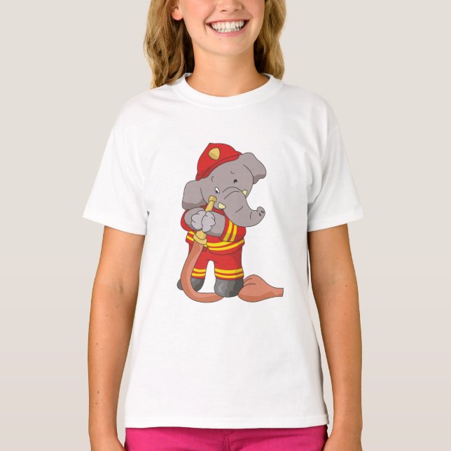 T-shirt Chemises et cadeaux Elephant FIrefighter (Devant)