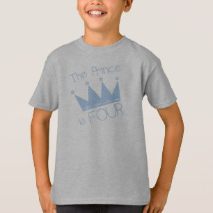 T-shirt Chemises et cadeaux Prince Crown 4th Birthday