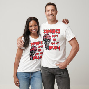 T-shirt Chemises Légères Zombies Amoureux du Cerveau