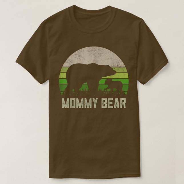 T-shirt Chemises Maman Amusantes De Fils Fille, Ours Maman (Design devant)