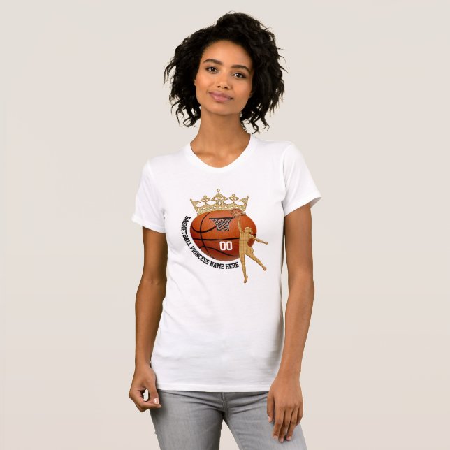 T-shirt Chemises mignonnes superbes du basket-ball des (Devant entier)