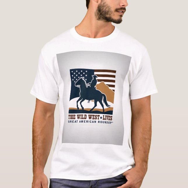 T-shirt chemises occidentales pour les gars, chemise cowbo (Devant)