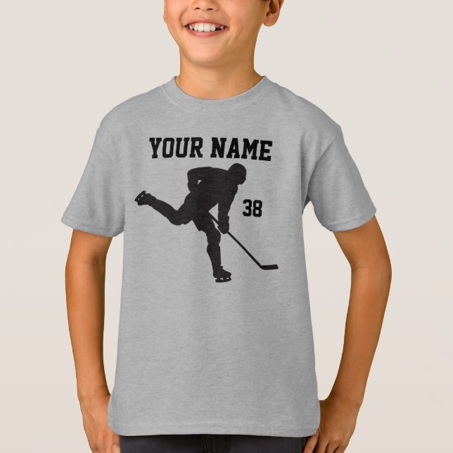 T-shirt Chemises personnalisées d'hockey pour des garçons (Devant)