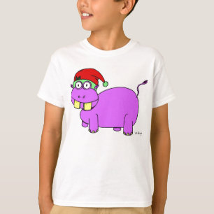 T-shirt Chemises pour enfants Xmas Hippo