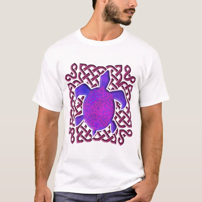 T-shirt Chemises (pourpres) celtiques de tortue de noeud (Devant)