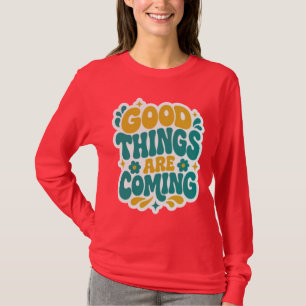 T-shirt Chemises rétro rouges à manches longues Good Thing