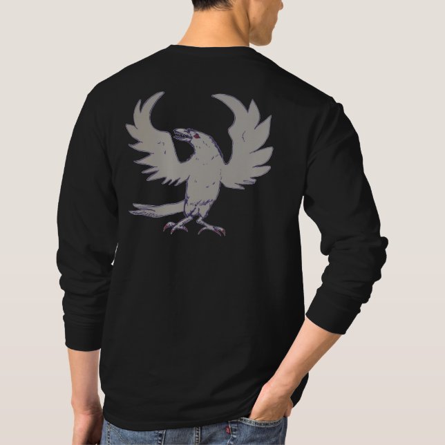T-shirt Chemises rouges à yeux de crow d'horreur (Dos)