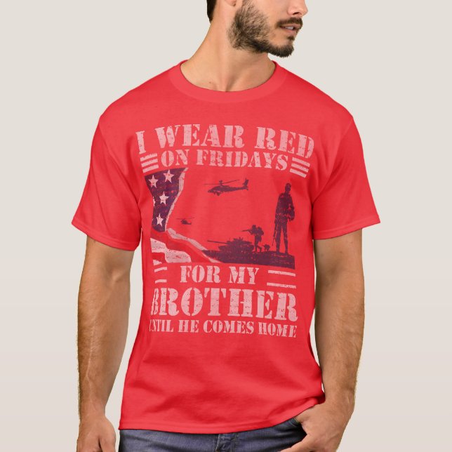 T-shirt Chemises rouges de vendredi pour le frère de (Devant)