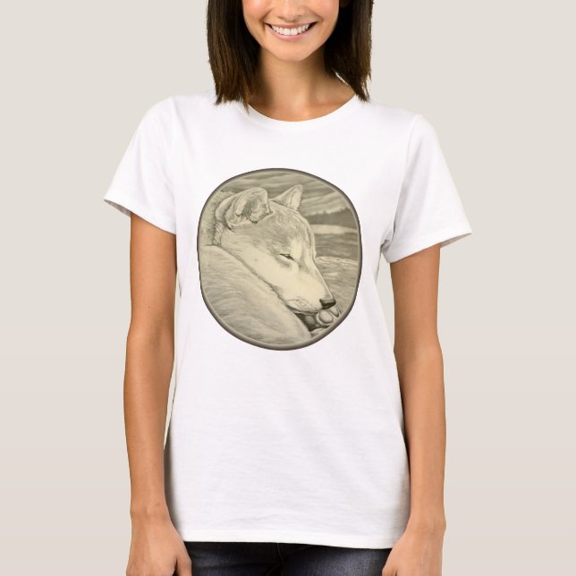 T-shirt Chemises Shiba Inu Amoureux des chiens de la dame  (Devant)