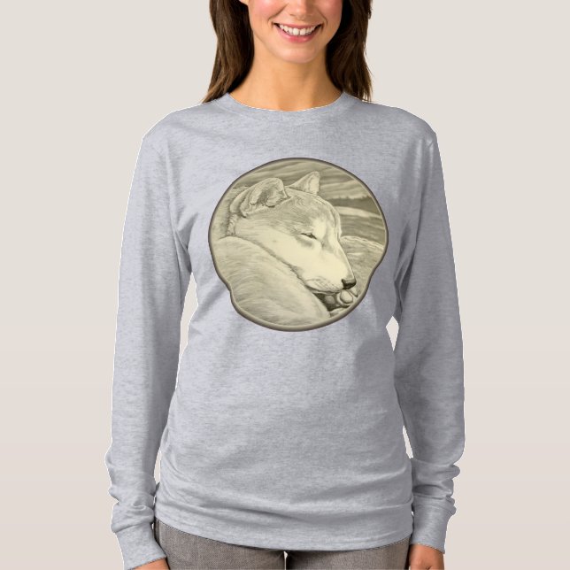 T-shirt Chemises Shiba Inu Amoureux des chiens de la dame  (Devant)