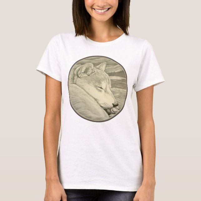 T-shirt Chemises Shiba Inu Amoureux des chiens de la dame  (Devant)
