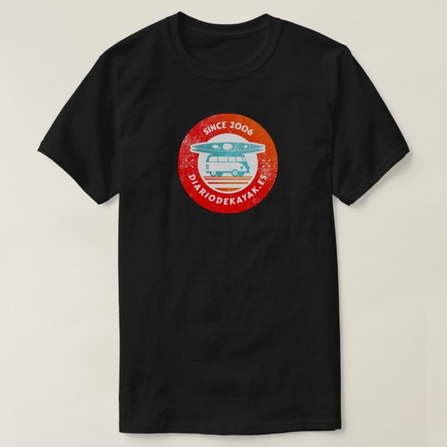 T-shirt chemisette avec le logo washed de journal de kayak (Design devant)