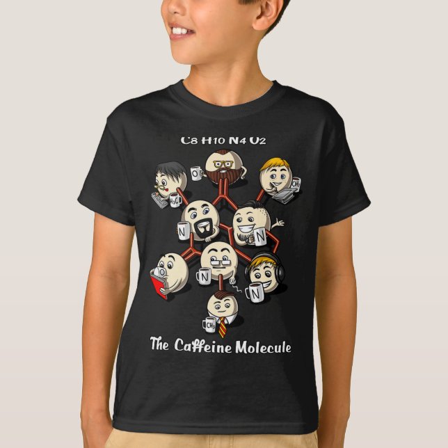 T-shirt Chemistry Caffeine Molecule Funny Science Geek Cof (Devant)