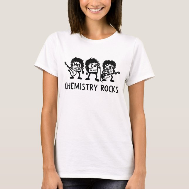 T-shirt Chemistry Rocks Science Rock Band (Devant)