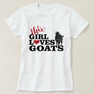 T-shirt CHÈQUE   Cette Fille Aime Les Chèvres Laitier Buck