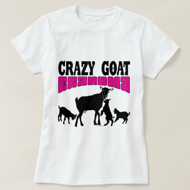 T-shirt CHÈQUE | Grand-mère de chèvre folle Pink GYG (Design devant)