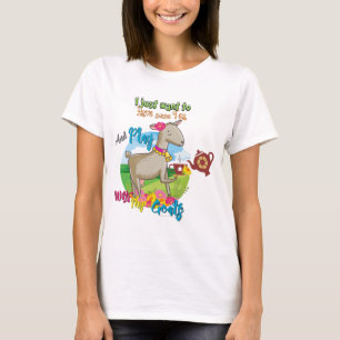 T-shirt CHÈQUE   Je veux juste jouer au thé avec des chèvr