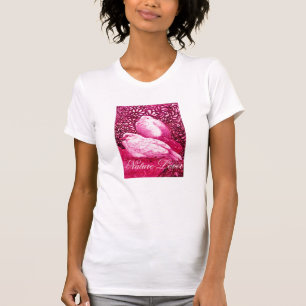 T-SHIRT CHÈQUES BLANCHES EN FUCHSIE ROSE / COEUR AMOUREUX