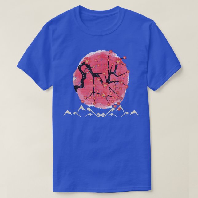 T-shirt Cher à fleurs rose Sakura en fleurs japonais (Design devant)