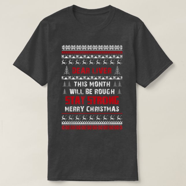 T-shirt Cher Foie Ce Mois Sera Rough Joyeux Christma (Design devant)