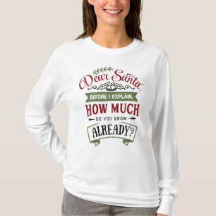 T-shirt Cher Père Noël, Avant D'Expliquer La Citation De N