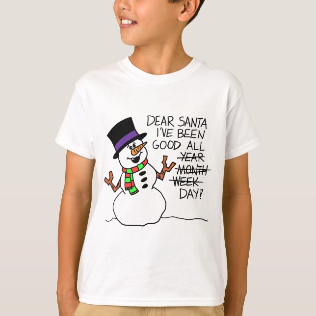 T-shirt Cher Père Noël bon toute la journée (Devant)