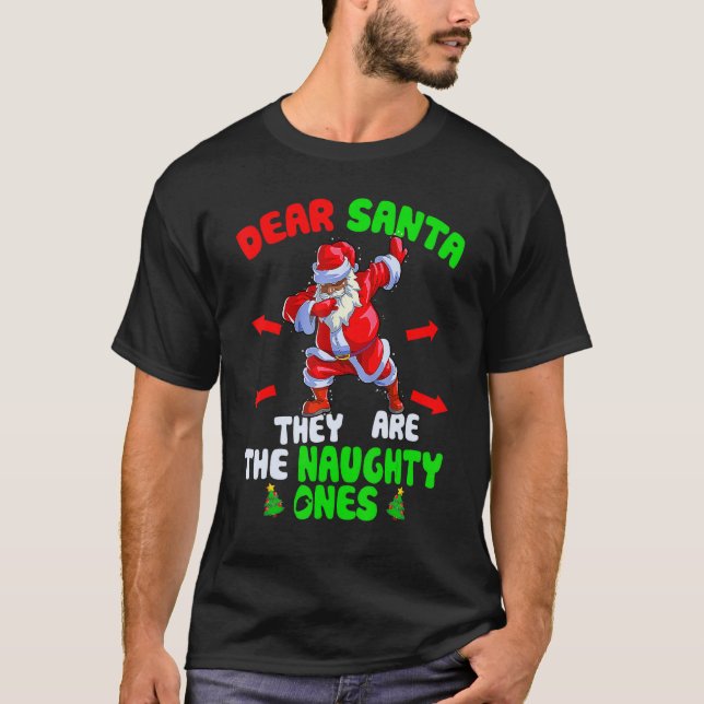 T-shirt Cher Père Noël, Ce Sont Des Vilains, Dab Père Noël (Devant)