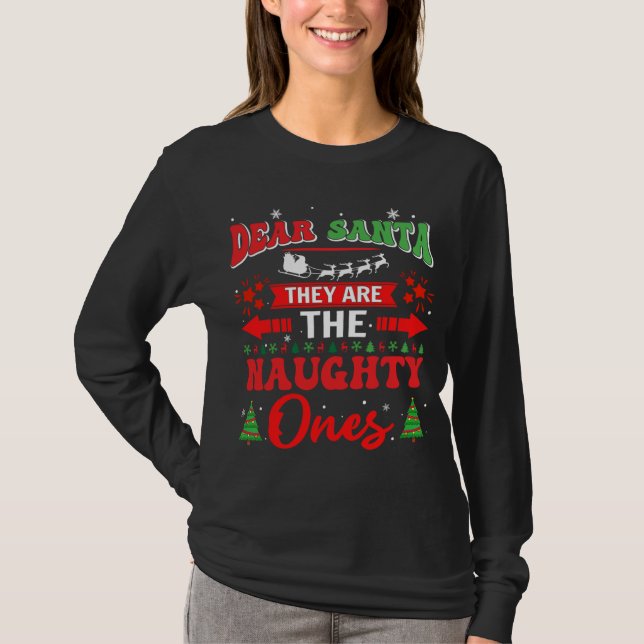 T-shirt Cher Père Noël, ce sont les vilains pyjamas (Devant)