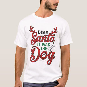 T-shirt Cher Père Noël C'était Le Chien Noël Chemise Desig