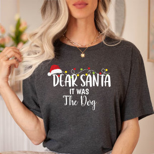 T-shirt Cher Père Noël C'était un chien drôle Noël Noir