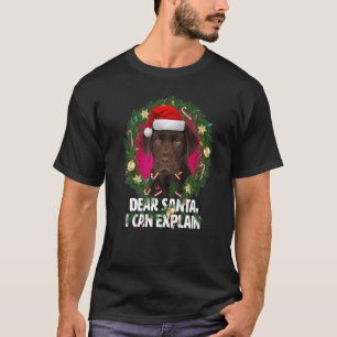 T-shirt Cher Père Noël Cute Brown Labrador - Naughty pour 