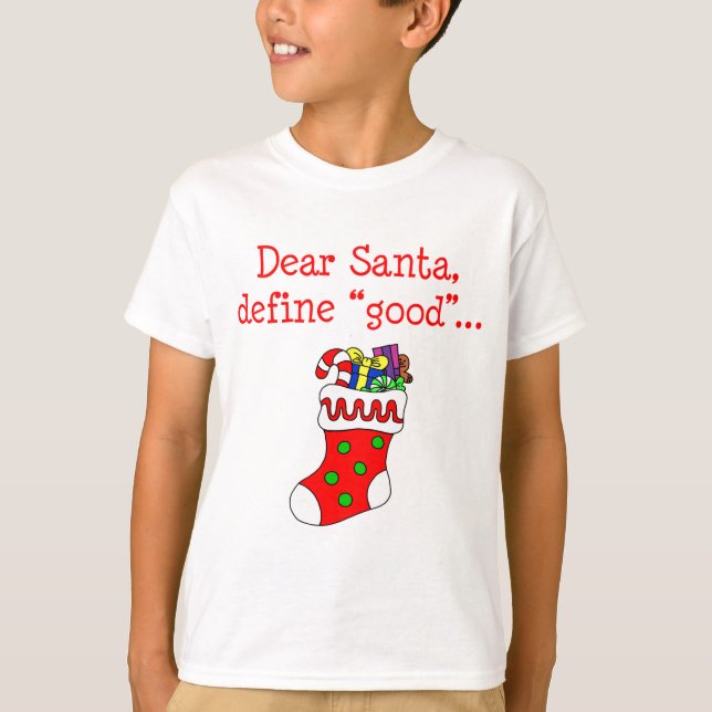 T-shirt Cher Père Noël définissent bon (Devant)