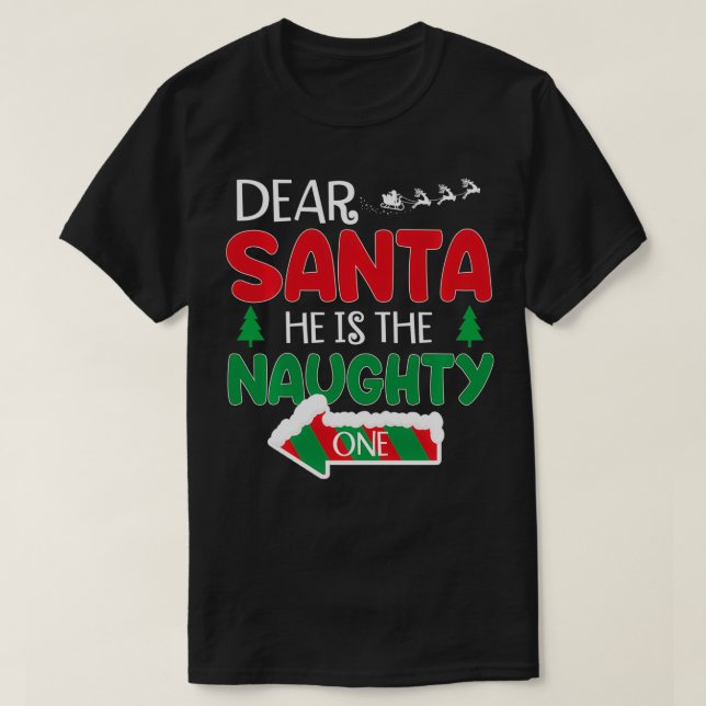 T-shirt Cher Père Noël Il est le méchant Couple C (Design devant)