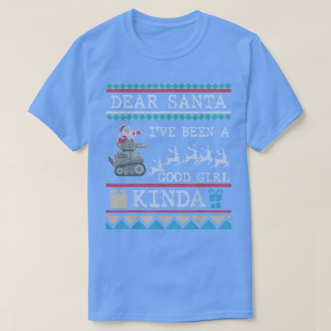 T-shirt Cher Père Noël J'Ai Été Une Bonne Fille Kinda Naug (Design devant)