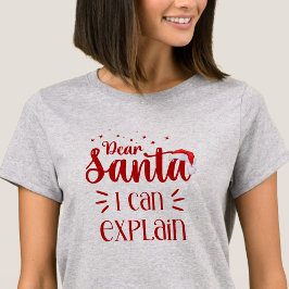 T-shirt Cher Père Noël je peux expliquer, amusez les femme